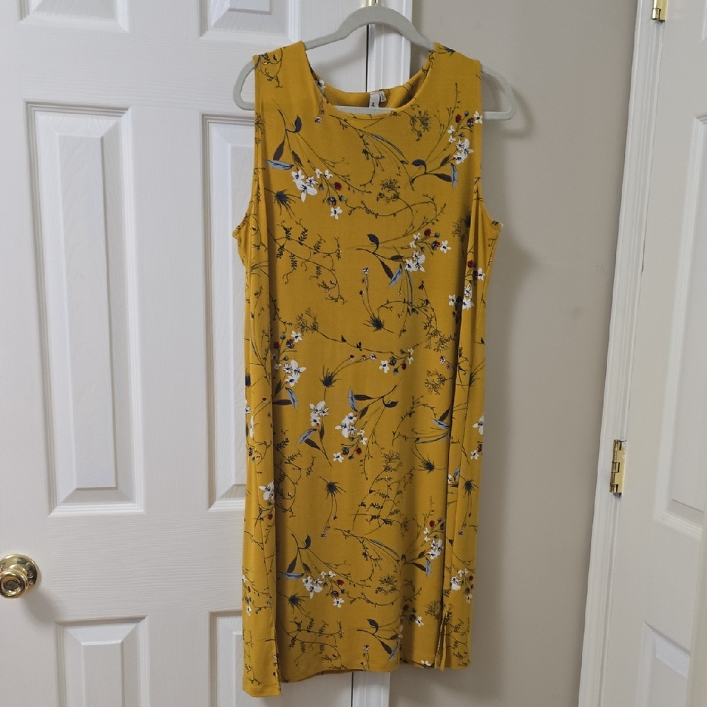 Jules & Leopold Mustard Floral Midi Dress